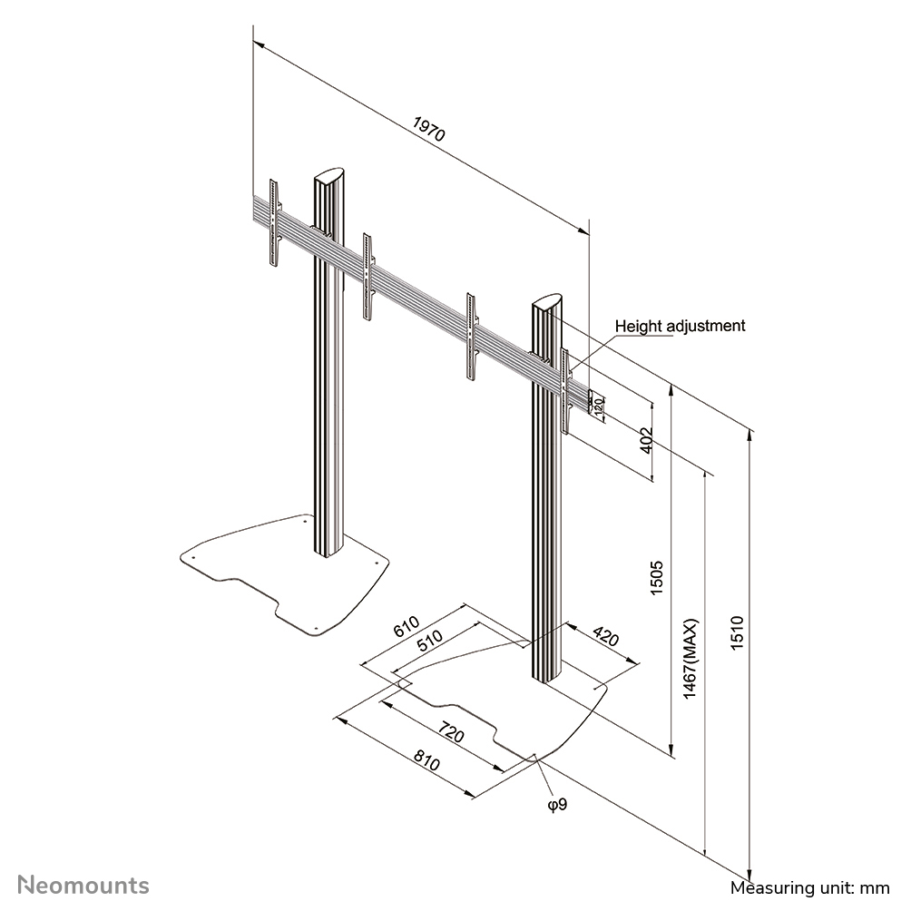 Neomounts NMPRO-S21 Soporte de suelo para videowall 32-55"
